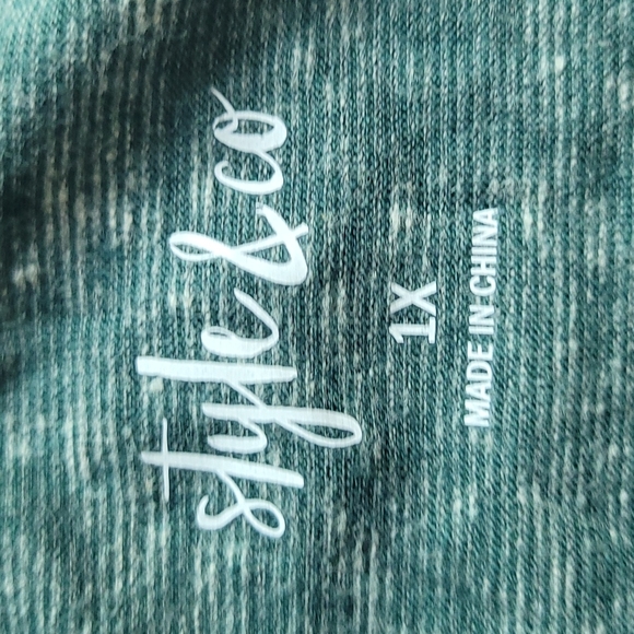 STYLE & CO. JOYFUL FAIRISLE HIGH/LOW T-SHIRT - Picture 9 of 9